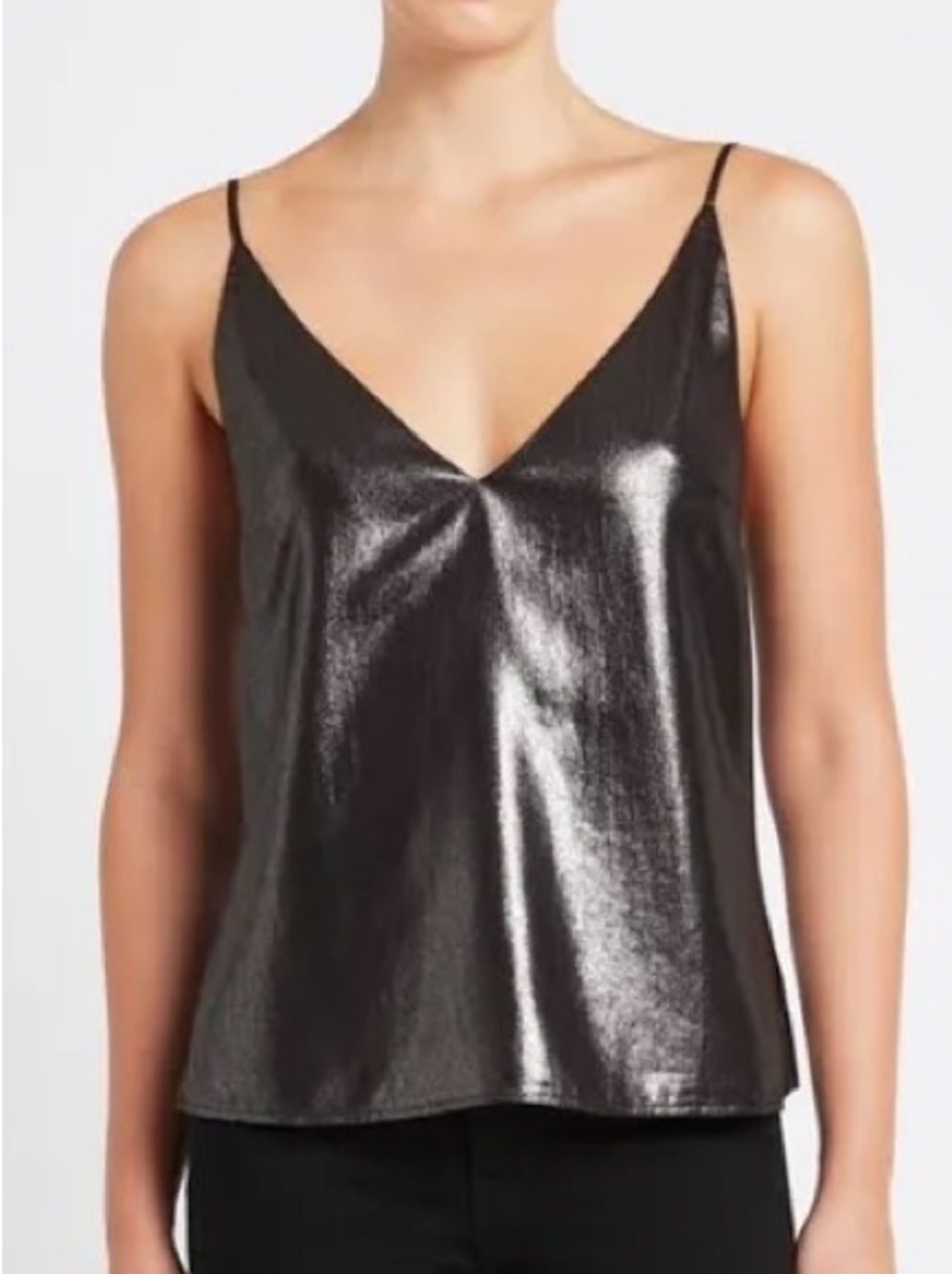 NWT L’Agence Gabriella v neck metallic camisole size medium